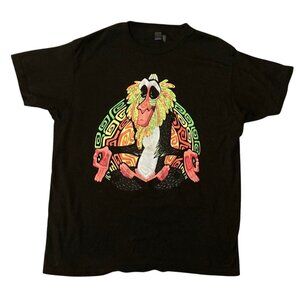 Men's LION KING Rafiki Meditate Peace Om Graphic Tee T-Shirt Size Large